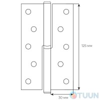 Петля RDA 125*3*2,5 (1 подш, сталь) хром левая