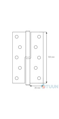 Hinge RDA 125*3*2.5 (1 panel, steel) chrome left