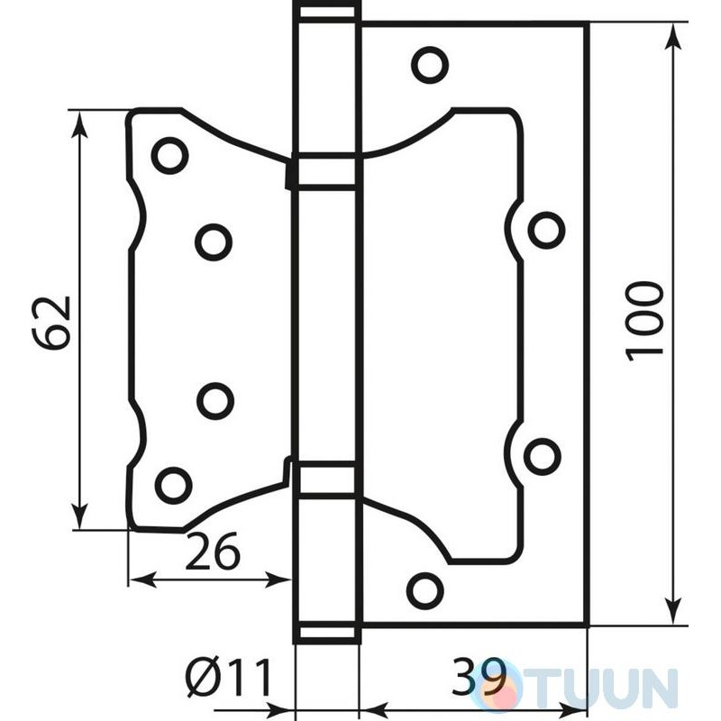 Curtain BRUNO Eurocento 100*2.2 stainless steel blister