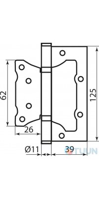 RDA curtain 125 * 2.5 (2 floors, steel) Eurocento matt chrome