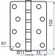 RDA curtain 100*3*2.2 (4 pods, stainless steel) close. R7 PB brass