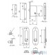Комплект для раздвижной двери (ручка SL-155 + замок RDA с отв планкой 4120) пол латунь