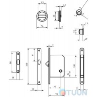 Комплект для раздвижной двери пол.латунь 4120 ВР