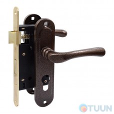 Set (handle on the bar 55910K6+lock 968-45 without cylinder) brown