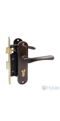 Set (handle on the bar 55910K6+lock 968-45+cylinder zinc.60mm+3 keys) brown