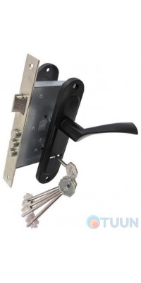 BR-55 set (handle on the bar + mortise lock CY-5555F + 5cl) black