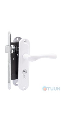 Set (handle on the bar 0528 + lock 968-45 + cylinder 65mm +3 keys) white