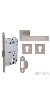 Comit Kubic A PZ set (handle+cover+mechanism) brushed matte nickel blister