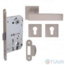 Comit Kubic A PZ set (handle+cover+mechanism) brushed matte nickel blister