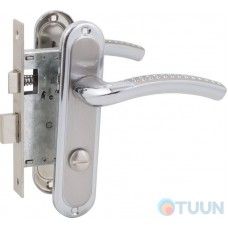 BRUNO Trendy WC handle on the bar, m. t. 62 mm, matt nickel/chrome, black + BRUNO 1251 BRN WC mechanism, matt nickel, black