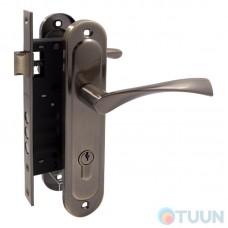 Bravo 70 set (handle on the bar+lock+cylinder English 68mm+5 keys) brass