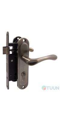 Set (handle on the bar 55910K6+lock 968-45+cylinder zinc.60mm+3 cl) antique brass