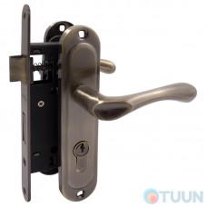 Set (handle on the bar 55910K6+lock 968-45+cylinder zinc.60mm+3 cl) antique brass