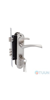 Bravo 70 set (handle on the bar+lock+eng. cylinder 68mm+5 keys) matte nickel