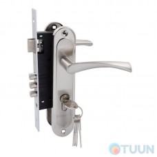 Bravo 70 set (handle on the bar+lock+eng. cylinder 68mm+5 keys) matte nickel