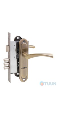 BRUNO 7055 set (handle on the bar + mortise lock 969-55 + 5cl) brass
