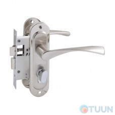 Bravo 50mm nickel/matt nickel handle + 1250/40 nickel lock eng. 68mm 3cl