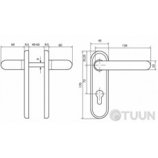Fire door handle black