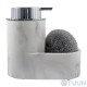 Arino Liquid Soap Dispenser with Sponge Compartment, White Marble