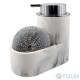 Arino Liquid Soap Dispenser with Sponge Compartment, White Marble