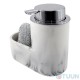 Arino Liquid Soap Dispenser with Sponge Compartment, White Marble