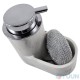 Arino Liquid Soap Dispenser with Sponge Compartment, White Marble