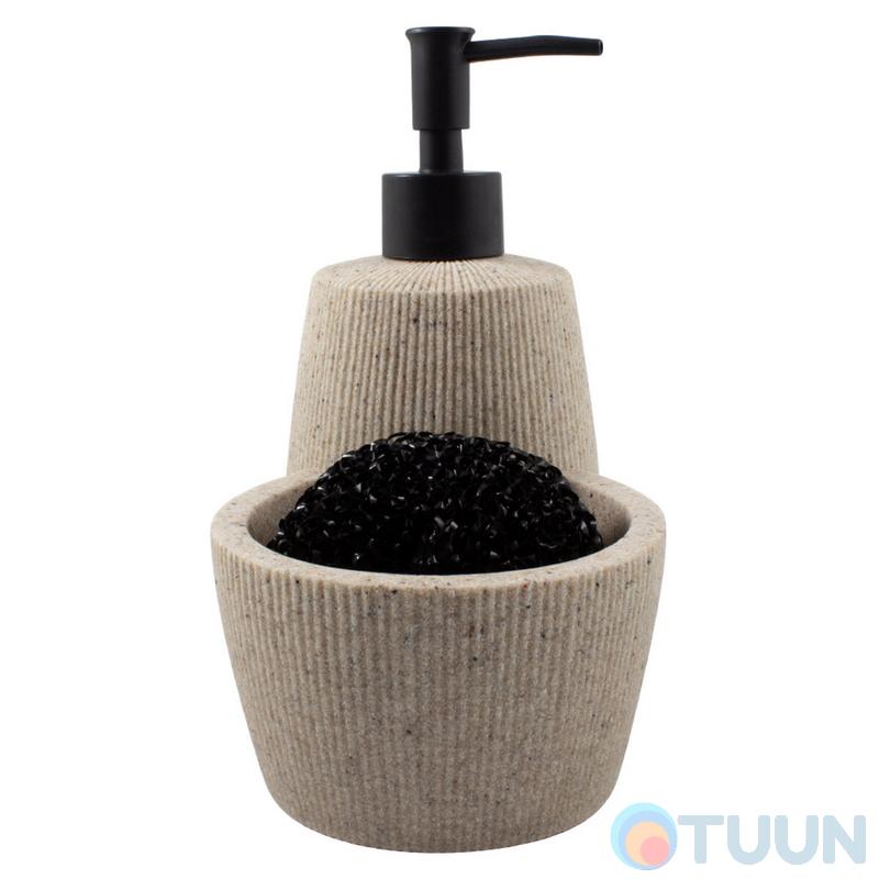 Liquid soap dispenser with sponge compartment Arino, beige