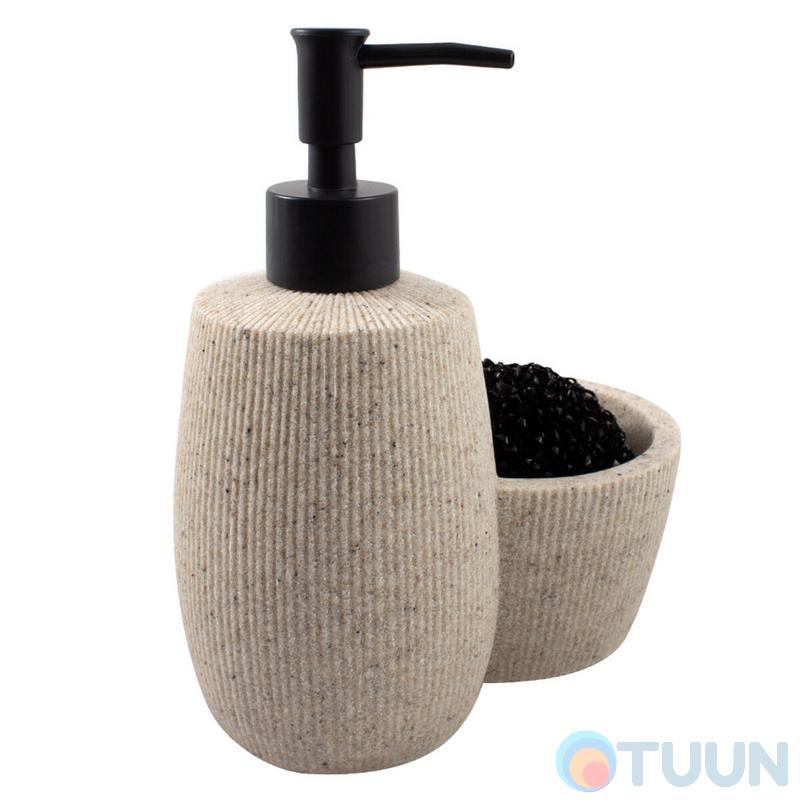 Liquid soap dispenser with sponge compartment Arino, beige