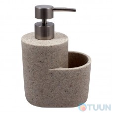 Liquid soap dispenser with brush compartment Arino, sand, polyresin