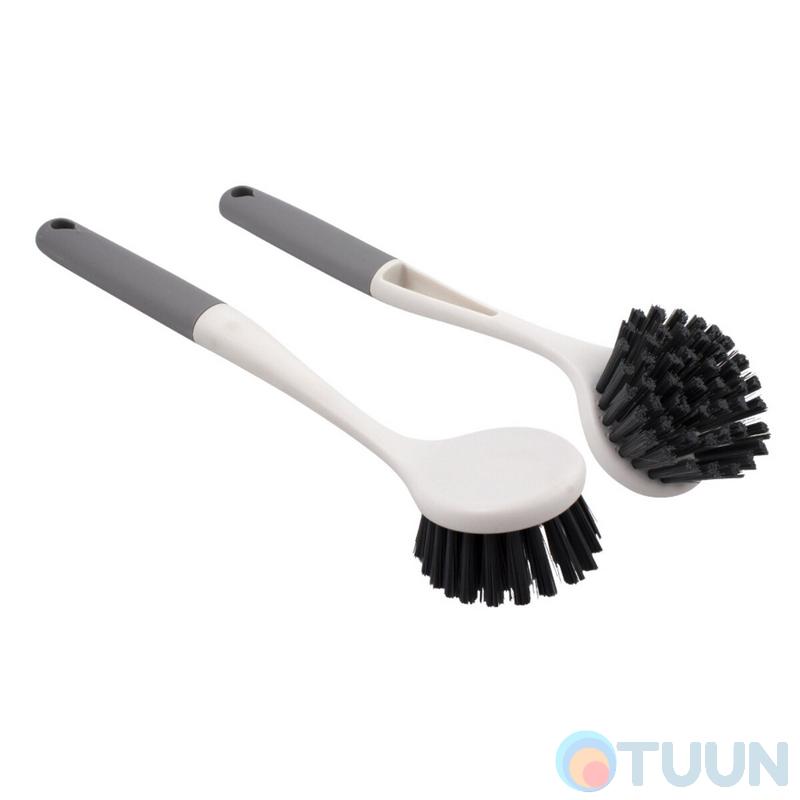 Arino Circle Dish Brush, White, Plastic, Thermoplastic Rubber