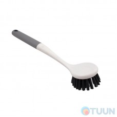 Arino Circle Dish Brush, White, Plastic, Thermoplastic Rubber
