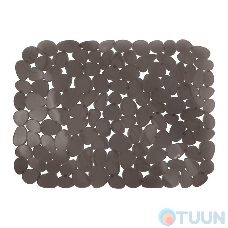 Килимок для раковини Arino Pebbles, 40*30 см, сірий, ПВХ