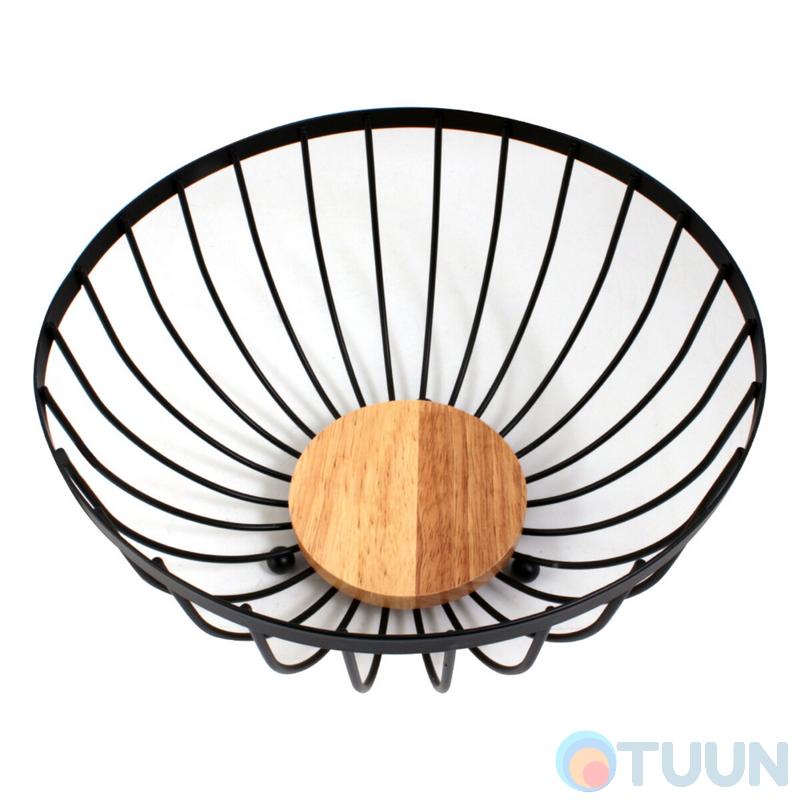 Кошик для фруктів Arino Bamboo, чорний, 25*25*13 см