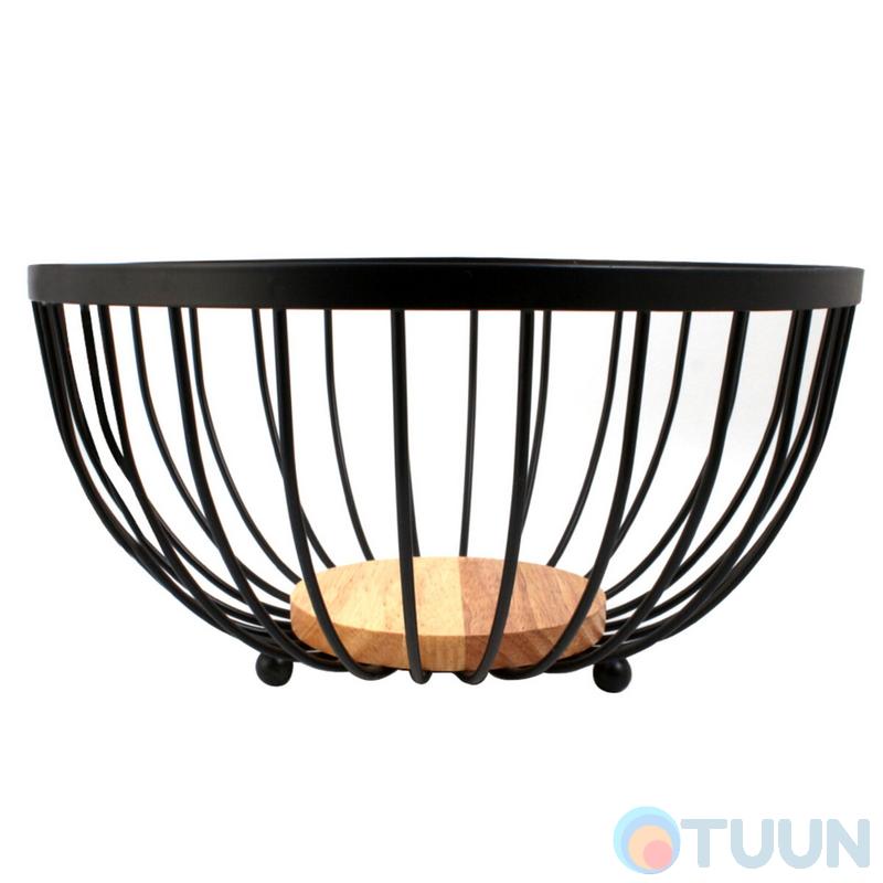 Кошик для фруктів Arino Bamboo, чорний, 25*25*13 см