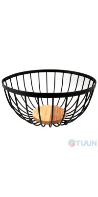 Arino Bamboo fruit basket, black, 25*25*13 cm