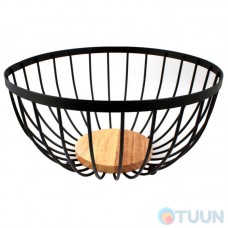 Arino Bamboo fruit basket, black, 25*25*13 cm