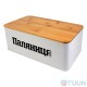 Arino bread bin with bamboo board, white, 33*18*12 cm