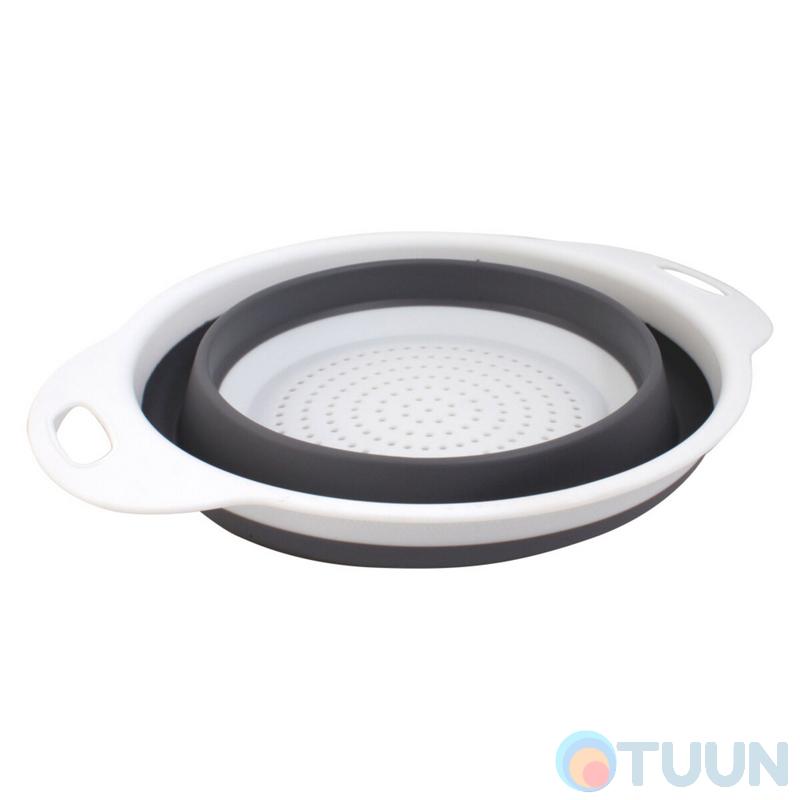 Arino folding colander with two handles, silicone, white, 24*19*8 cm