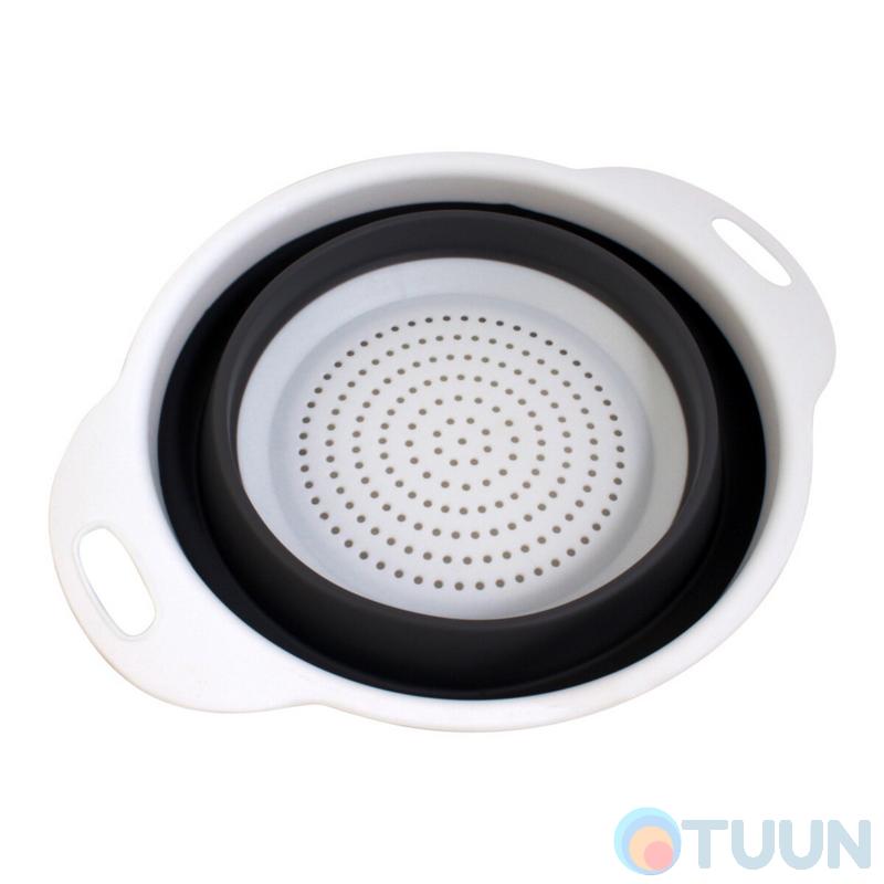 Arino folding colander with two handles, silicone, white, 24*19*8 cm