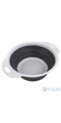 Arino folding colander with two handles, silicone, white, 24*19*8 cm