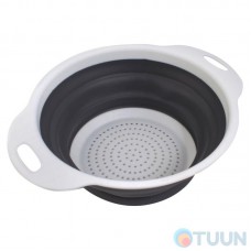 Arino folding colander with two handles, silicone, white, 24*19*8 cm