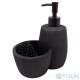 Arino Liquid Soap Dispenser with Sponge Compartment, Black