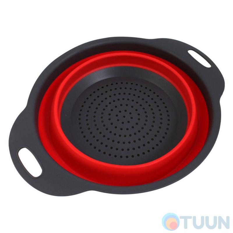 Arino folding colander with two handles, silicone, red, 24*19*8 cm