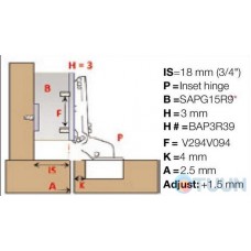 BAP3R39 Matching straight strip, for self-tapping screws, clip series Domi, H=3mm