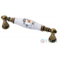 Мебельная ручка 15141PO962B.07 фарфор/золото valenza