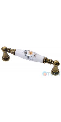 Furniture handle 15141PO962B.07 porcelain/gold valenza