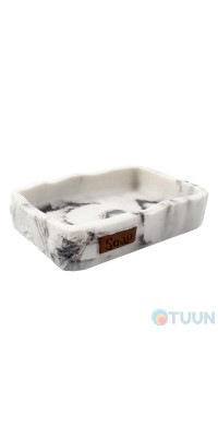 Trento Pastore soap dish, white marble, polyresin