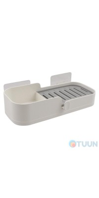 Arino soap dish with storage shelf Home, tape, white, ABS plastic