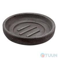 Trento Basalto soap dish, gray, polyresin