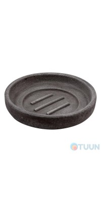 Trento Basalto soap dish, gray, polyresin